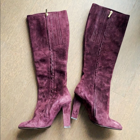 SALVATORE FERRAGAMO suede knee boots - Picture 1 of 7
